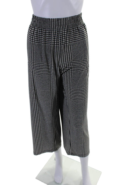 Norma Kamali Womens Houndstooth Print Pants Black White Size Extra Large