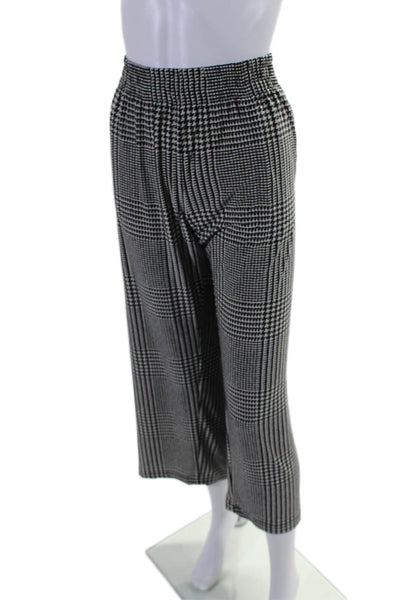 Norma Kamali Womens Houndstooth Print Pants Black White Size Extra Large