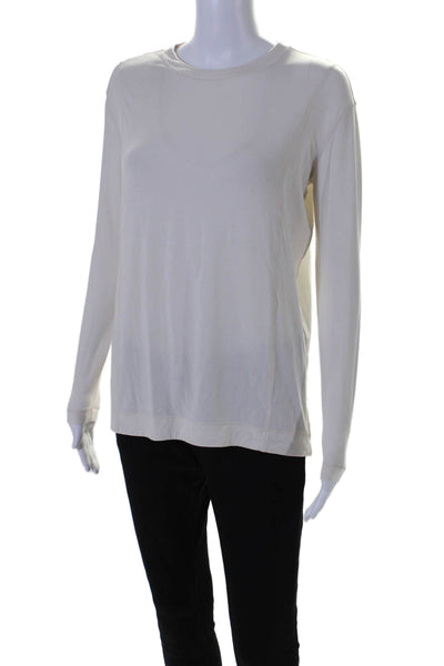 Lululemon Womens Long Sleeve Crew Neck Tee Shirt White Size 6