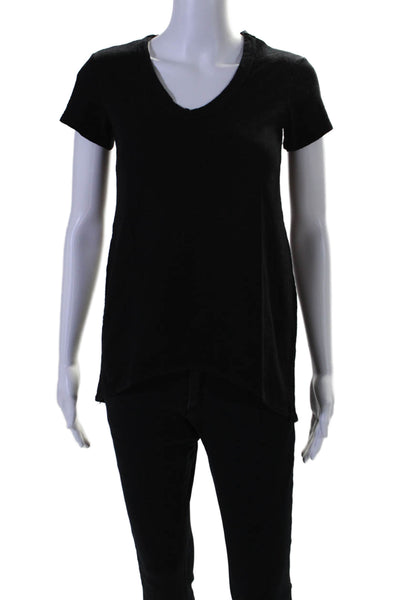 Wilt Womens Short Sleeve V Neck Tee Shirt Black Cotton Size Extra Small