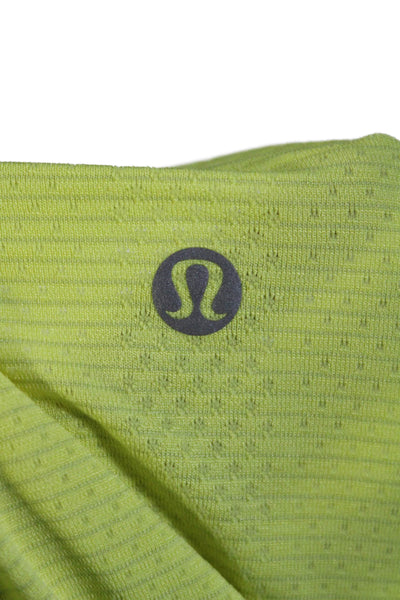 Lululemon Womens Short Sleeve Crew Neck Striped Tee Shirt Yellow Size 8