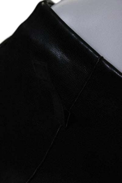 Andrew Marc Womens Front Zip Tapered Leg Pants Faux Leather Black Size 12