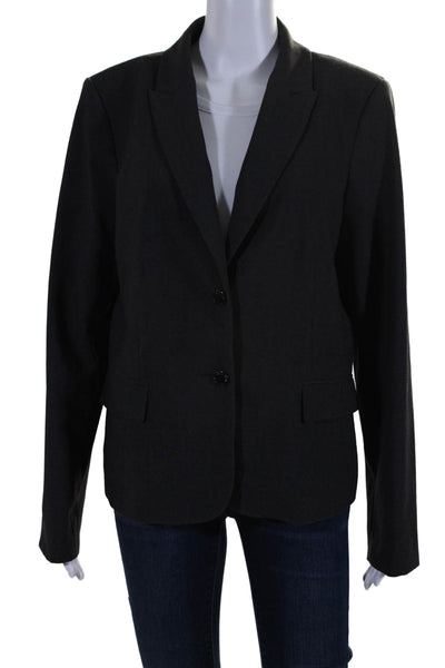 Calvin Klein Womens Two Button Notched Lapel Blazer Black Size 14 US