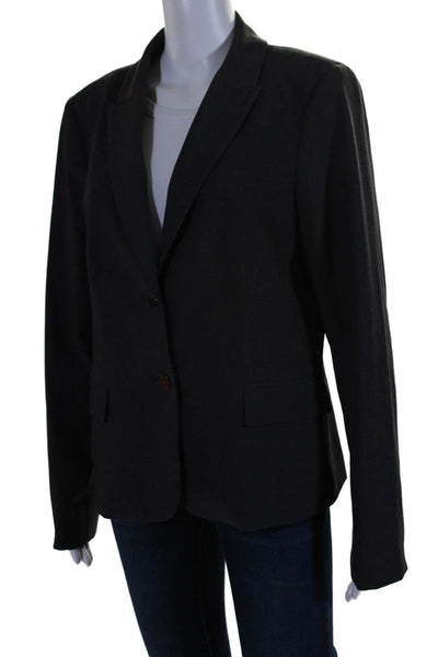 Calvin Klein Womens Two Button Notched Lapel Blazer Black Size 14 US