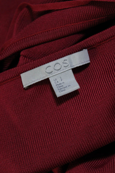 COS Womens Short Sleeves Crew Neck Pullover Asymmetrical Sweater Red Size Small