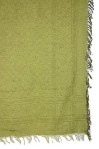 Gucci Womens Guccissima Print Light Weight Pull On Neck Scarf Green Cotton