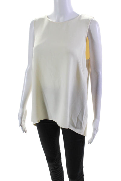 Rag & Bone Womens Sleeveless Scoop Neck High Low Top Cream White Size Large