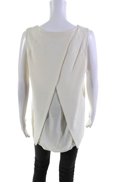 Rag & Bone Womens Sleeveless Scoop Neck High Low Top Cream White Size Large