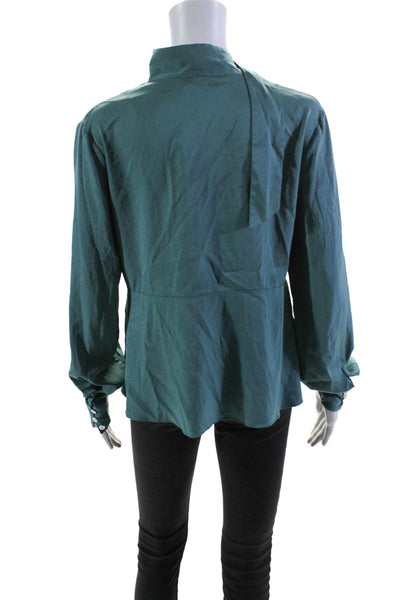 Becken Womens Emerald Tie Neck Blouse Green Size 6 11657255