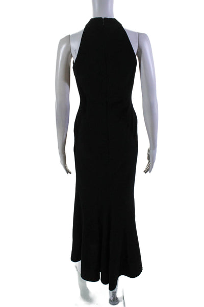 Carmen Marc Valvo Womens Black Chignon Twist Gown Black Size 0 14321592