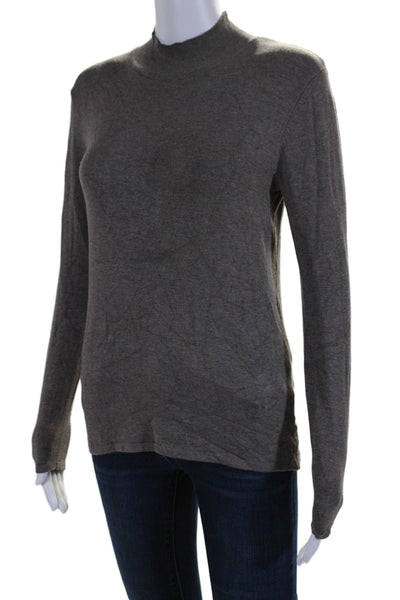 Philosophy By Republic Womens Long Sleeve Mock Neck Sweatshirt Brown Size Small