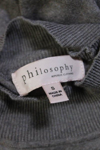 Philosophy By Republic Womens Long Sleeve Mock Neck Sweatshirt Brown Size Small