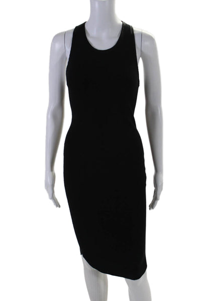 Standard James Perse Womens Cotton Ribbed Bodycon Tshirt Dress Black Size 0