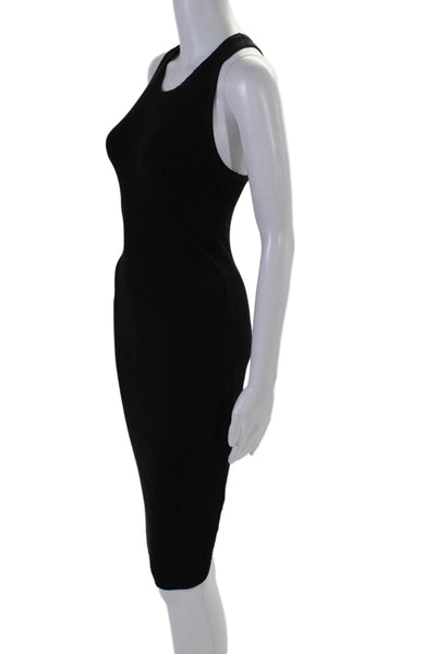 Standard James Perse Womens Cotton Ribbed Bodycon Tshirt Dress Black Size 0