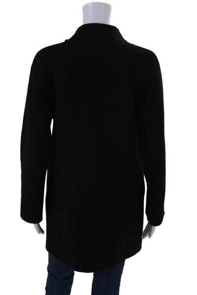 Vince Womens Wool Unlined Snap Closure Long Sleeve Overcoat Black Size XS