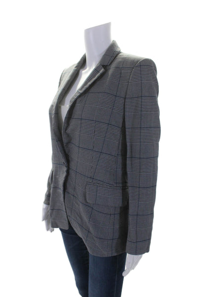 Club Monaco Womens Borrem Plaid Blazer Grey Size 4 12703909