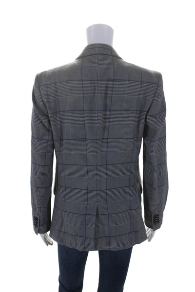 Club Monaco Womens Borrem Plaid Blazer Grey Size 4 12703909