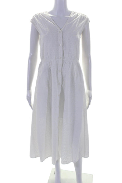 Draper James Womens Eyelet Button Front Dress White Size 2 12222771