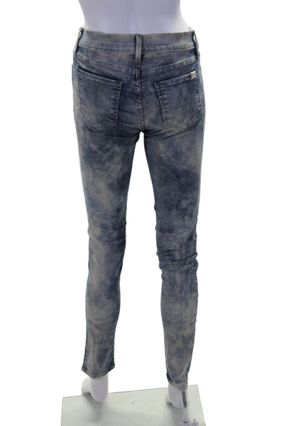 Wildfox Womens Cotton Tie Dye Light Washed Denim Skinny Jeans Blue Size EUR 26