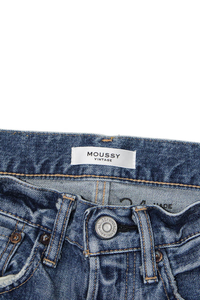 Moussy Women's Button Closure Medium Wash Skinny Denim Pants Size 24