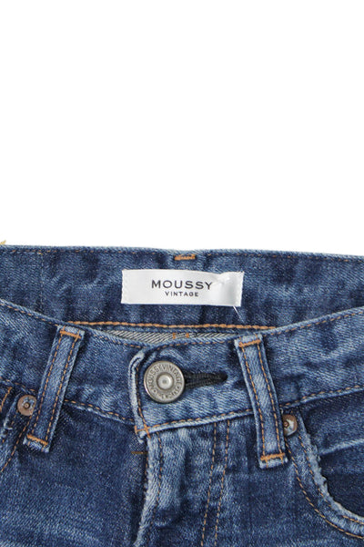 Moussy Women's High Waist Medium Wash Five Pockets Skinny Denim Pants Sz 24