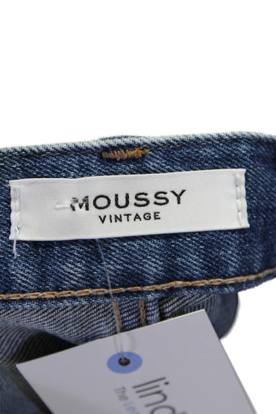 Moussy Women's Midrise Five Pockets Medium Wash Straight Leg Denim Pants Size 24