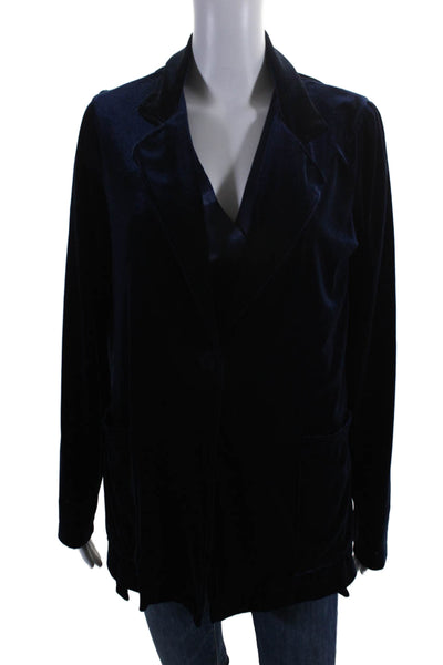 Southcott Womens Velvet Single Button Jacket Blouse Set Midnight Blue Size 3