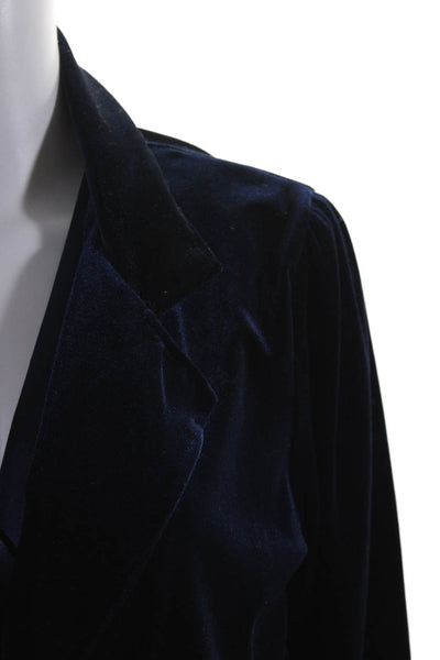 Southcott Womens Velvet Single Button Jacket Blouse Set Midnight Blue Size 3