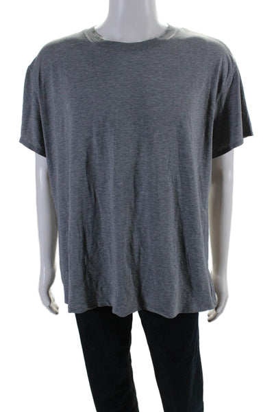 Lululemon Mens Short Sleeves Crew Neck Pullover Tee Shirt Gray Cotton Size 14