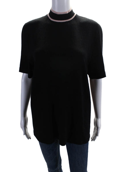 St. John Collection By Marie Gray Womens Santana Knit Mock Neck Top Black Medium