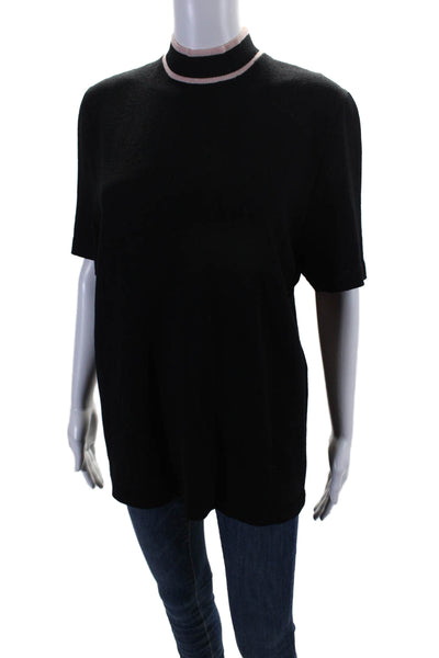 St. John Collection By Marie Gray Womens Santana Knit Mock Neck Top Black Medium