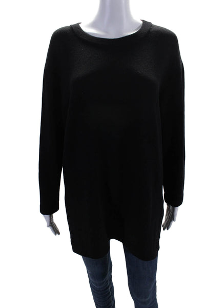 St. John Basics Womens Long Sleeve Scoop Neck Santana Knit Shirt Black Medium