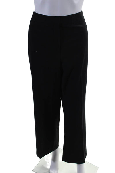 Lafayette 148 New York Womens Pleated Wide Leg Dress Pants Black Wool Size 10