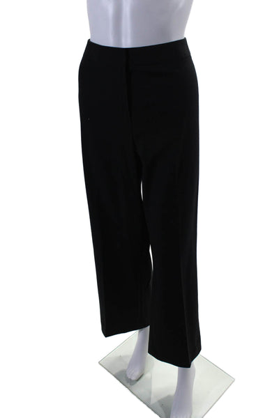 Lafayette 148 New York Womens Pleated Wide Leg Dress Pants Black Wool Size 10