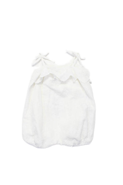 Zara Girls Sleeveless Thin Knit Embroidered Blouse White 3-6 Months