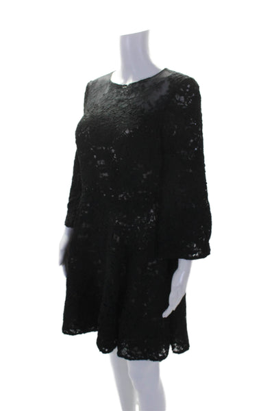 ML Monique Lhuillier Womens Black Bell Swirl Dress Black Size 6 10487134