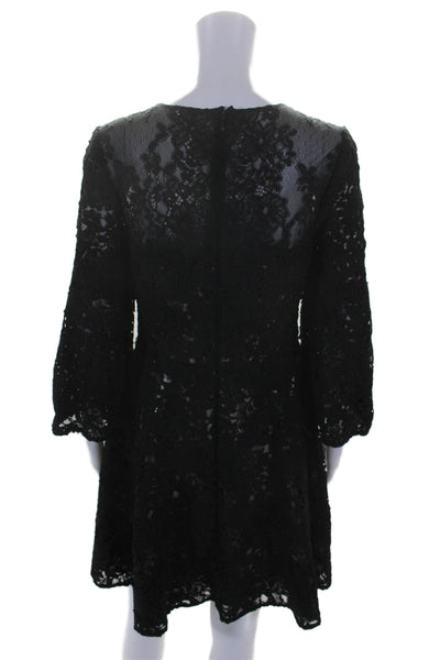 ML Monique Lhuillier Womens Black Bell Swirl Dress Black Size 6 10487134