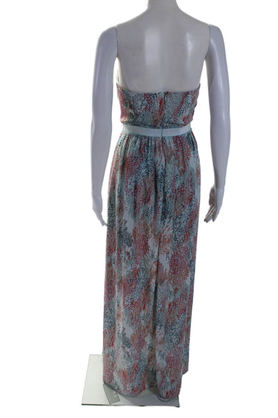 BCBGMAXAZRIA Womens Printed Amber Gown Blue Size 6 10322802