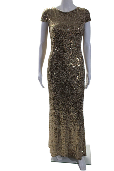 Badgley Mischka Womens Night at the Oscars Gown Gold Size 6 11309456