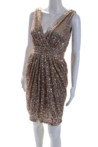 Badgley Mischka Womens Fifth Avenue Showstopper Dress Pink Size 0 10449987