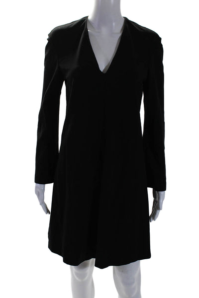 DEREK LAM Womens Long Sleeve V-Neck Dress Black Size 8 12690927