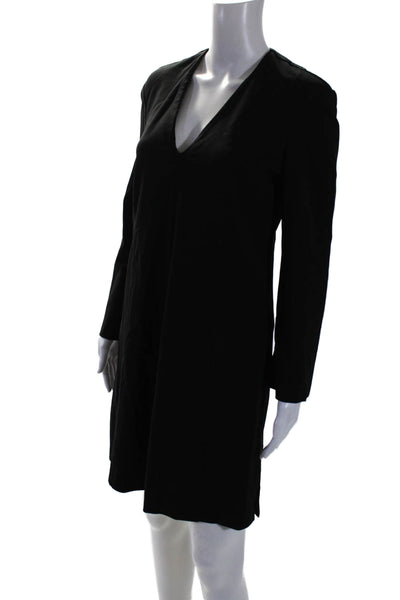 DEREK LAM Womens Long Sleeve V-Neck Dress Black Size 8 12690927