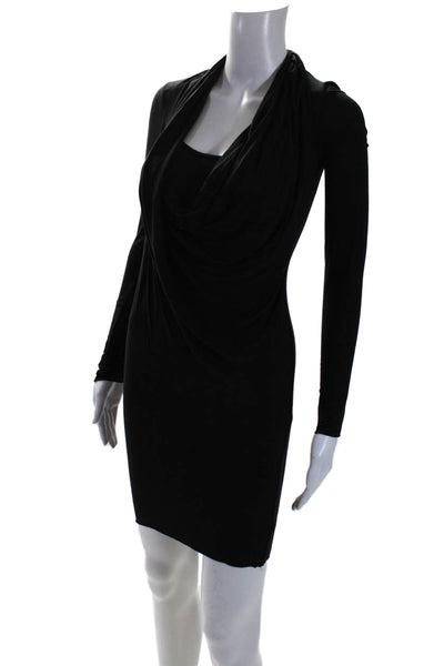 B44 Dressed by Bailey 44 Womens Cowl Neck Draped Mini Dress Black Size XS