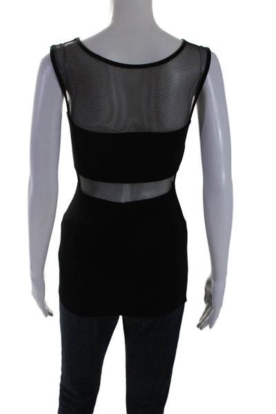 Bailey 44 Womens Mesh Net Textured Patchwork Sleeveless Tank Top Black Size XS