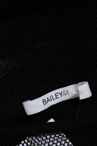 Bailey 44 Womens Mesh Net Textured Patchwork Sleeveless Tank Top Black Size XS