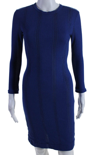 Rag & Bone Womens Long Sleeves Mid Calf Body Con Dress Cobalt Blue Size 2