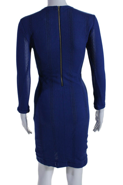 Rag & Bone Womens Long Sleeves Mid Calf Body Con Dress Cobalt Blue Size 2