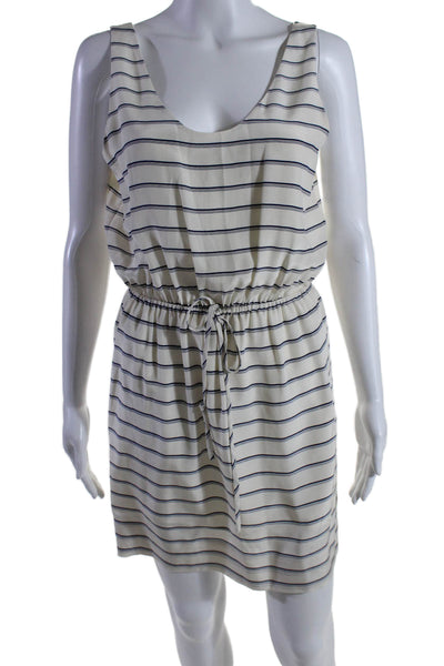 Joie Womens Striped Sleeveless A Line Dress White Blue Size Extra Small