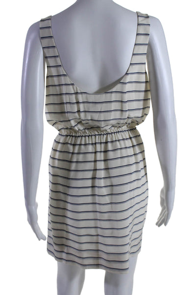 Joie Womens Striped Sleeveless A Line Dress White Blue Size Extra Small