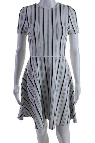 Opening Ceremony Womens Striped Short Sleeves A Line Dress White Black Size Smal